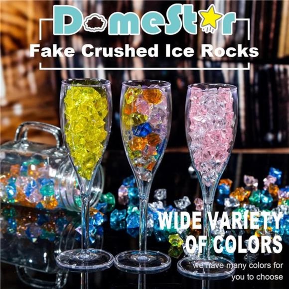 1000PCS Fake Ice Rocks, Acrylic Ice CubesClear Rocks Fake Diamonds Clear Acrylic - Picture 5 of 7